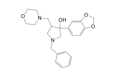 1-benzyl-3-(benzo[1,3]dioxol-5-yl)- 4-(morpholinomethyl)pyrrolidin-3-ol