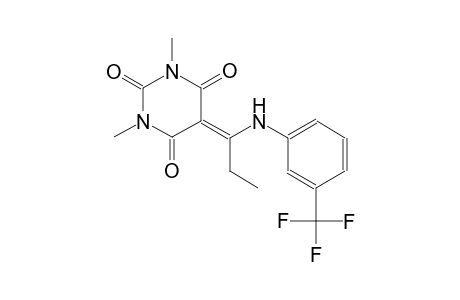 1,3-dimethyl-5-{1-[3-(trifluoromethyl)anilino]propylidene}-2,4,6(1H,3H,5H)-pyrimidinetrione