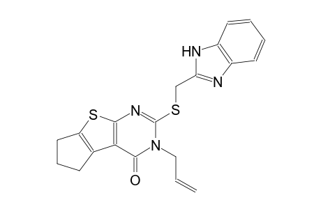3-allyl-2-[(1H-benzimidazol-2-ylmethyl)sulfanyl]-3,5,6,7-tetrahydro-4H-cyclopenta[4,5]thieno[2,3-d]pyrimidin-4-one