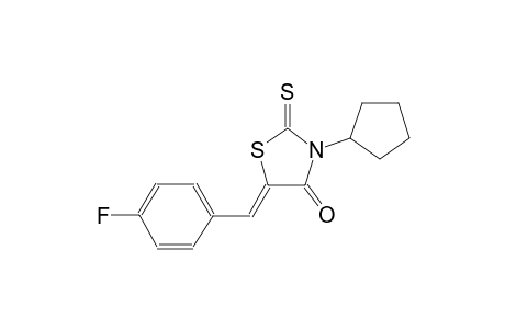 (5Z)-3-cyclopentyl-5-(4-fluorobenzylidene)-2-thioxo-1,3-thiazolidin-4-one