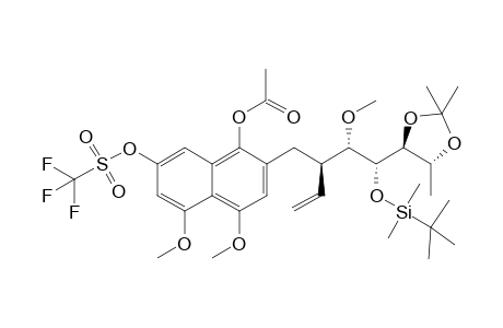 (2R,3S,4R,5S,6R)-4,5-Dimethoxy-1-Acetoxy-2-[2-ethenyl-3-methoxy-4-tert-butyldimethylsiloxy-5,6-(isopropylidenedioxy)heptyl]-7-trifluoromethylsulfonyloxynaphthalene