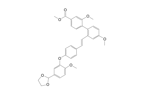 Methyl {4-[2'-[2"-{4"'-[5""-(1,3-dioxolan-2-yl)-2'"'-methoxyphenoxy]phenyl}-1"-ethenyl}-4'-methoxyphenyl}]-3-methoxybenzoate