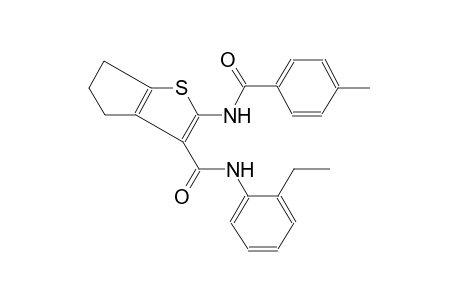4H-cyclopenta[b]thiophene-3-carboxamide, N-(2-ethylphenyl)-5,6-dihydro-2-[(4-methylbenzoyl)amino]-