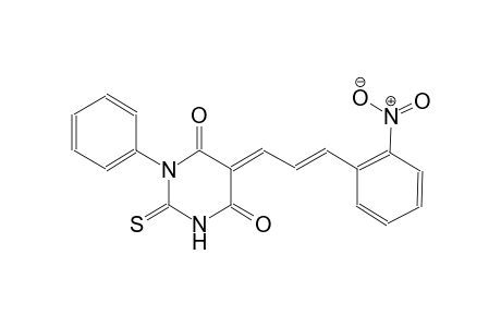 4,6(1H,5H)-pyrimidinedione, dihydro-5-[(2E)-3-(2-nitrophenyl)-2-propenylidene]-1-phenyl-2-thioxo-, (5E)-