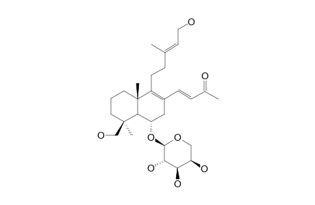 GAUDICHAUDIOSIDE-F;15,22-DIHYDROXY-19-OXO-17-TRIHOMOLABDA-8(9),13(14)E,17(18)E-TRIEN-6-ALPHA-O-L-ARABINOPYRANOSIDE