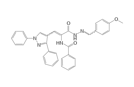 N-((E,Z)-1-(1, 3-diphenyl-1H-pyrazol-4-yl)-3-((syn/anti)-2-(4-methoxy-benzylidene)hydrazinyl)-3-oxoprop-1-en-2-yl) benzamide)