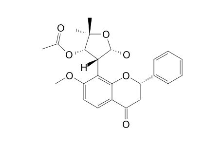 (+)-TEPHRORIN-A;(2S)-8-[(2S,3R,4S)-4-(ACETYLOXY)-TETRAHYDRO-2-HYDROXY-5,5-DIMETHYL-3-FURANYL]-2,3-DIHYDRO-7-METHOXY-2-PHENYL-4H-1-BENZOPYRAN-4-ONE
