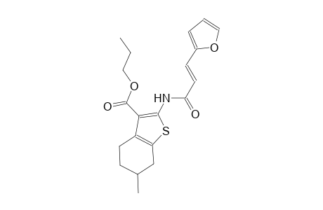 propyl 2-{[(2E)-3-(2-furyl)-2-propenoyl]amino}-6-methyl-4,5,6,7-tetrahydro-1-benzothiophene-3-carboxylate