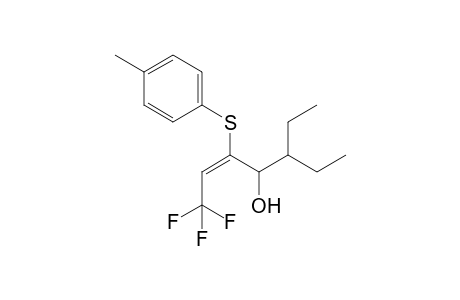 (E)-5-Ethyl-1,1,1-trifluoro-3-(p-tolylthio)hept-2-en-4-ol