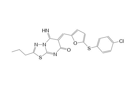 7H-[1,3,4]thiadiazolo[3,2-a]pyrimidin-7-one, 6-[[5-[(4-chlorophenyl)thio]-2-furanyl]methylene]-5,6-dihydro-5-imino-2-propyl-, (6Z)-