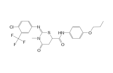2-{[4-chloro-3-(trifluoromethyl)phenyl]imino}-3-methyl-4-oxo-N-(4-propoxyphenyl)-1,3-thiazinane-6-carboxamide
