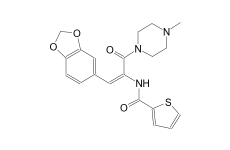 N-{(E)-2-(1,3-benzodioxol-5-yl)-1-[(4-methyl-1-piperazinyl)carbonyl]ethenyl}-2-thiophenecarboxamide