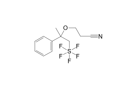 3-((1-(pentafluoro-lamda-6-sulfaneyl)-2-phenylpropan-2-yl)oxy)propanenitrile