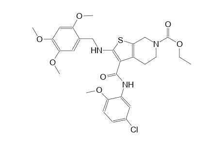 thieno[2,3-c]pyridine-6(5H)-carboxylic acid, 3-[[(5-chloro-2-methoxyphenyl)amino]carbonyl]-4,7-dihydro-2-[[(2,4,5-trimethoxyphenyl)methyl]amino]-, ethyl ester