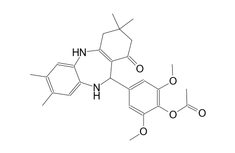 2,6-dimethoxy-4-(3,3,7,8-tetramethyl-1-oxo-2,3,4,5,10,11-hexahydro-1H-dibenzo[b,e][1,4]diazepin-11-yl)phenyl acetate