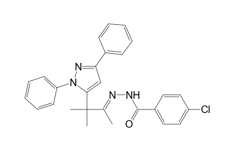 4-Chloranyl-N-[(E)-[3-(2,5-diphenylpyrazol-3-yl)-3-methyl-butan-2-ylidene]amino]benzamide