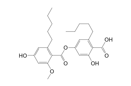 Benzoic acid, 2-hydroxy-4-[(4-hydroxy-2-methoxy-6-pentylbenzoyl)oxy]-6-pentyl-
