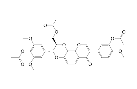 7H-Pyrano[2,3-f]-1,4-benzodioxin-7-one, 3-[4-(acetyloxy)-3,5-dimethoxyphenyl]-8-[3-(acetyloxy)-4-methoxyphenyl]-2-[(acetyloxy)methyl]-2,3-dihydro-, trans-(.+-.)-