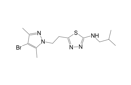 N-{5-[2-(4-bromo-3,5-dimethyl-1H-pyrazol-1-yl)ethyl]-1,3,4-thiadiazol-2-yl}-N-isobutylamine