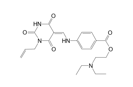 2-Diethylaminoethyl 4-[[(Z)-(2,4,6-trioxo-1-prop-2-enyl-1,3-diazinan-5-ylidene)methyl]amino]benzoate