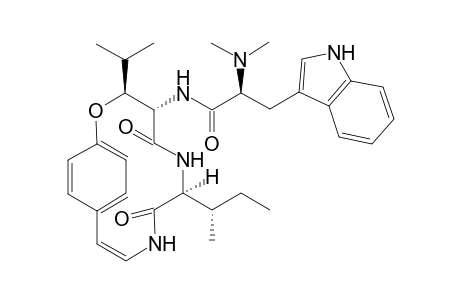 (2S)-2-(dimethylamino)-3-(1H-indol-3-yl)-N-[(2Z,6S,9S,10S)-10-isopropyl-5,8-diketo-6-[(1S)-1-methylpropyl]-11-oxa-4,7-diazabicyclo[10.2.2]hexadeca-1(14),2,12,15-tetraen-9-yl]propionamide