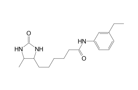 Hexanoic acid, 6-(5-methyl-2-oxoimidazolidin-4-yl)-, (3-ethylphenyl)amide