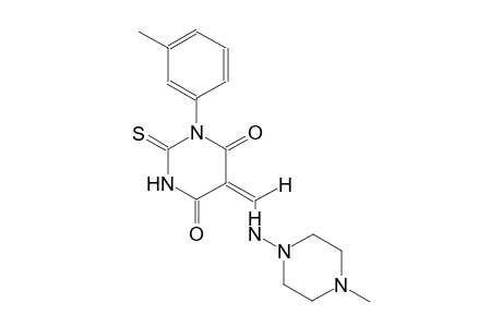 (5E)-1-(3-methylphenyl)-5-{[(4-methyl-1-piperazinyl)amino]methylene}-2-thioxodihydro-4,6(1H,5H)-pyrimidinedione