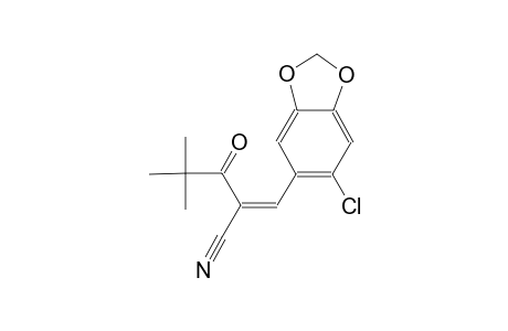 (2Z)-3-(6-chloro-1,3-benzodioxol-5-yl)-2-(2,2-dimethylpropanoyl)-2-propenenitrile