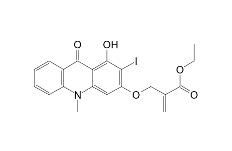 2-Propenoic acid, 2-[[(9,10-dihydro-1-hydroxy-2-iodo-10-methyl-9-oxo-3-acridinyl)oxy]methyl]-, ethyl ester