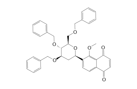 5-Methoxy-6-(3',4',6'-tri-O-benzyl-2'-deoxy-.beta.,D-arabino-hexopyranosyl)-1,4-naphthoquinone