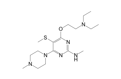 4-[2-(diethylamino)ethoxy]-2-(methylamino)-6-(4-methyl-1-piperazinyl)-5-(methylthio) pyrimidine