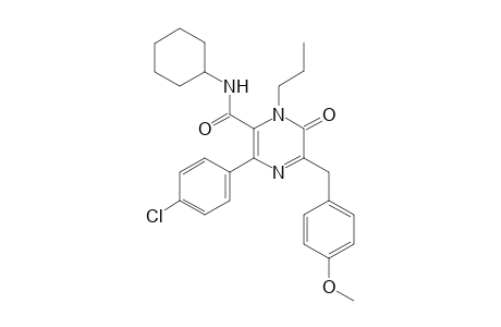 5-(4-Methoxybenzyl)-3-(4-chlorophenyl)-N-cyclohexyl-1,6-dihydro-6-oxo-1-propylpyrazine-2-carboxamide