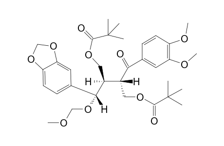 2-[3',4'-Dimethoxbenzoyl]-3-[(S)-(methoxymethoxy)-(3",4"-methylenedioxyphenyl)methyl]1,4-dipivaloate