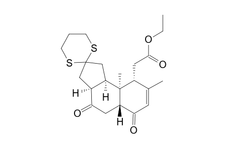 Ethyl (3a.alpha.,5a.beta.,9.alpha.,9a.alpha.,9b.alpha.)-1,2,3,3a,4,5,6,9,9a,9b-decahydro-8,9a-dimethyl-2,4,6-trioxo-1H-benz[e]inden-9-acetate - 2-(Propylene Thioaceta)-Derivative