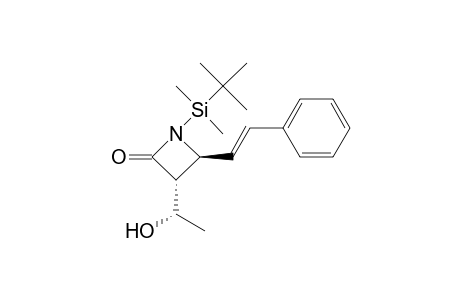 N-tert-Butyldimethylsilyl-3,4-trans-3-(1-hydroxyethyl)-4-(2-phenylethenyl)azetidinone