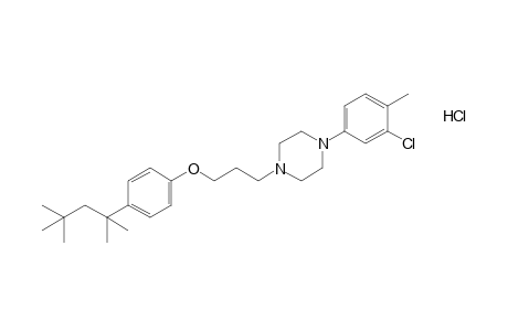 1-(3-chloro-p-tolyl)-4-{3-[p-(1,1,3,3-tetramethylbutyl)phenoxy]propyl}piperazine, monohydrochloride