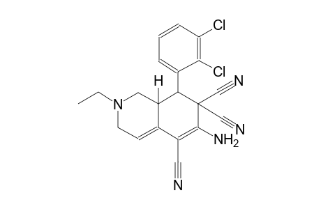 5,7,7(1H)-isoquinolinetricarbonitrile, 6-amino-8-(2,3-dichlorophenyl)-2-ethyl-2,3,8,8a-tetrahydro-, (8S,8aR)-