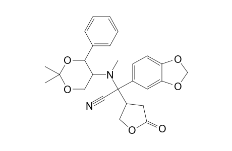 Benzo[1,3]dioxol-5-yl-[(2',2'-dimethyl-4'-phenyl[1,3]dioxan-5'-yl)methylamino]-(5-oxotetrahydrofuran-3-yl)-acetonitrile