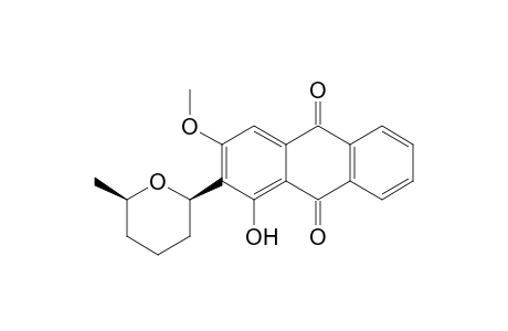 9,10-Anthracenedione, 1-hydroxy-3-methoxy-2-(tetrahydro-6-methyl-2H-pyran-2-yl)-, cis-