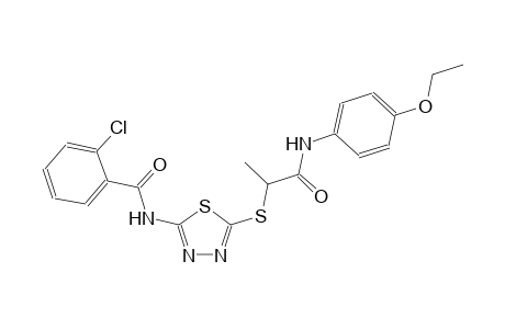 2-chloro-N-(5-{[2-(4-ethoxyanilino)-1-methyl-2-oxoethyl]sulfanyl}-1,3,4-thiadiazol-2-yl)benzamide