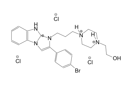 1-(3-(2-(4-bromophenyl)-1H-benzo[d]imidazo[1,2-a]imidazol-9-ium-1-yl)propyl)-4-(2-hydroxyethyl)piperazine-1,4-diium chloride