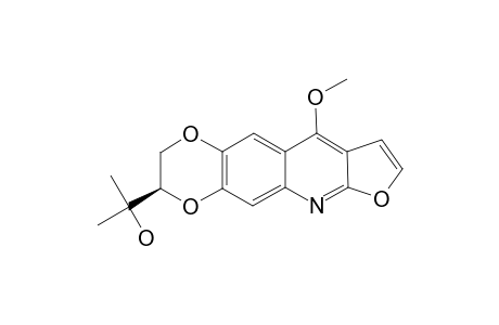 QUINOSUAVEOLINE_B;(R)-(+)-6,7-[(3-HYDROXYL-3-METHYLBUTANE-1,2-DIOXYL)]-4-METHOXYFURAN-[2.3-B]-QUINOLINE