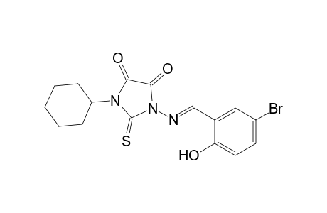 1-[(2-Hydroxy-5-bromophenyl)methylene]amino-2-thioxo-3-cyclohexyl-4,5-imidazolidinedione