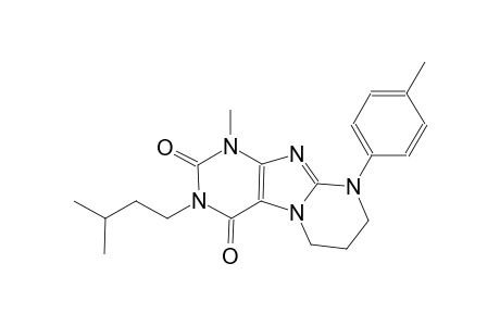 3-isopentyl-1-methyl-9-(4-methylphenyl)-6,7,8,9-tetrahydropyrimido[2,1-f]purine-2,4(1H,3H)-dione