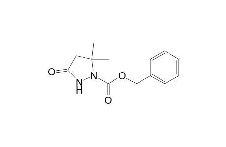 1-Pyrazolidinecarboxylic acid, 5,5-dimethyl-3-oxo-, phenylmethyl ester