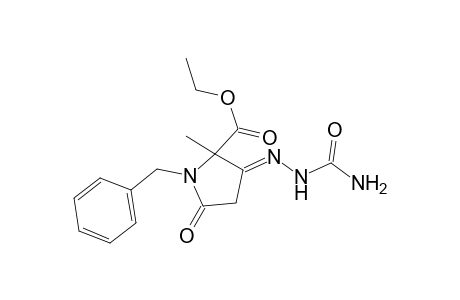 (3E)-1-benzyl-5-keto-2-methyl-3-semicarbazono-pyrrolidine-2-carboxylic acid ethyl ester