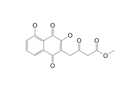 JUGLOMYCIN-E-METHYLESTER;4'-(3,5-DIHYDROXY-1,4-DIHYDRONAPHTHALIN-1,4-DION-2-YL)-3'-OXOBUTYRIC-ACID,METHYLESTER