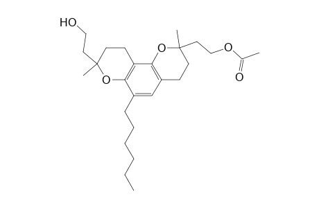 2-Acetoxyethyl-2,8-dimethyl-6-hexyl-8-(2-hydroxyethyl)-3,4,9,10-tetrahydro-2h,8h-benzo(1,2-b:3,4-b')dipyran