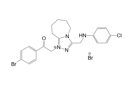 1-[2-(4-bromophenyl)-2-oxoethyl]-3-[(4-chloroanilino)methyl]-6,7,8,9-tetrahydro-5H-[1,2,4]triazolo[4,5-a]azepin-1-ium bromide