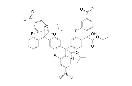 iso-Propyl 2-(2-fluoro-4-nitrophenyl)-2-{4-[1-(2-fluoro-4-nitrophenyl)-2-isopropyloxy-2-oxoethyl]-1-[4'-(2'-hydroxy-2'-(2-fluoro-4-nitrophenyl)-2'-isopropoxy-2'-oxoethylphenyl]phenyl}-2-phenylacetate (trimer)